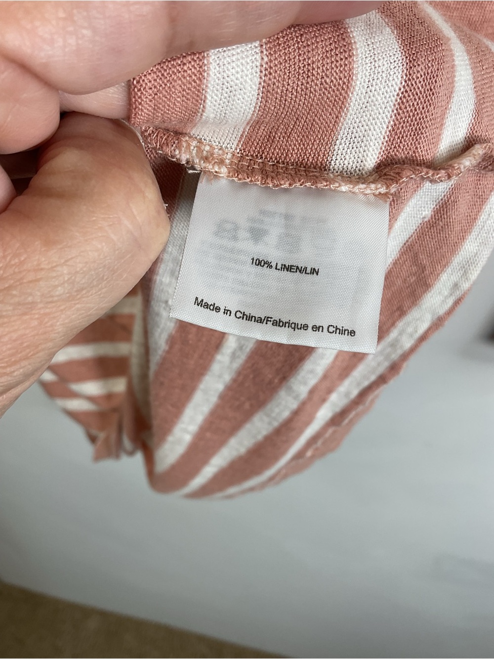 Tory Burch Rose-Pink & White Striped Boatneck 3/4 Sleeve Top Size Large - Picture 6 of 6